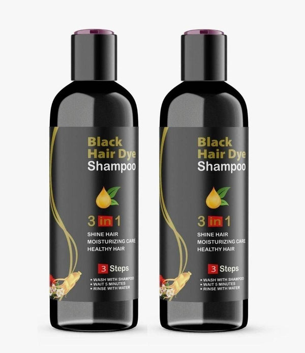 Instant Black Herbal Hair Dye Shampoo for Grey Hair Coverage Shampoo 3 in 1(100ml) Pack Of 2
